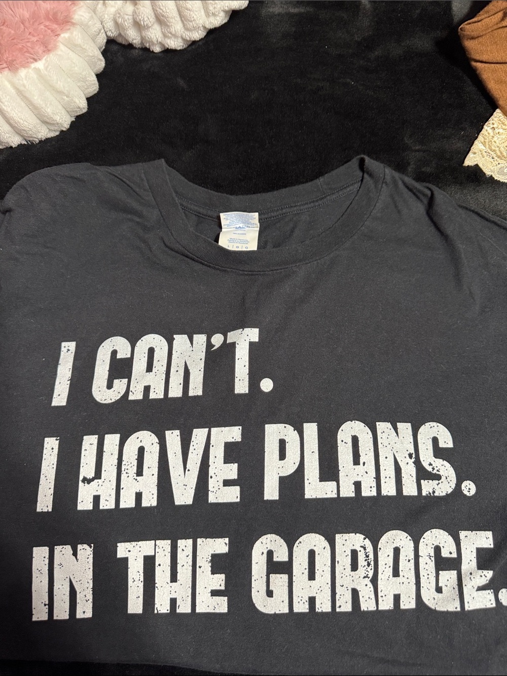Port and Company Black Short-Sleeve Graphic Tee - White Text